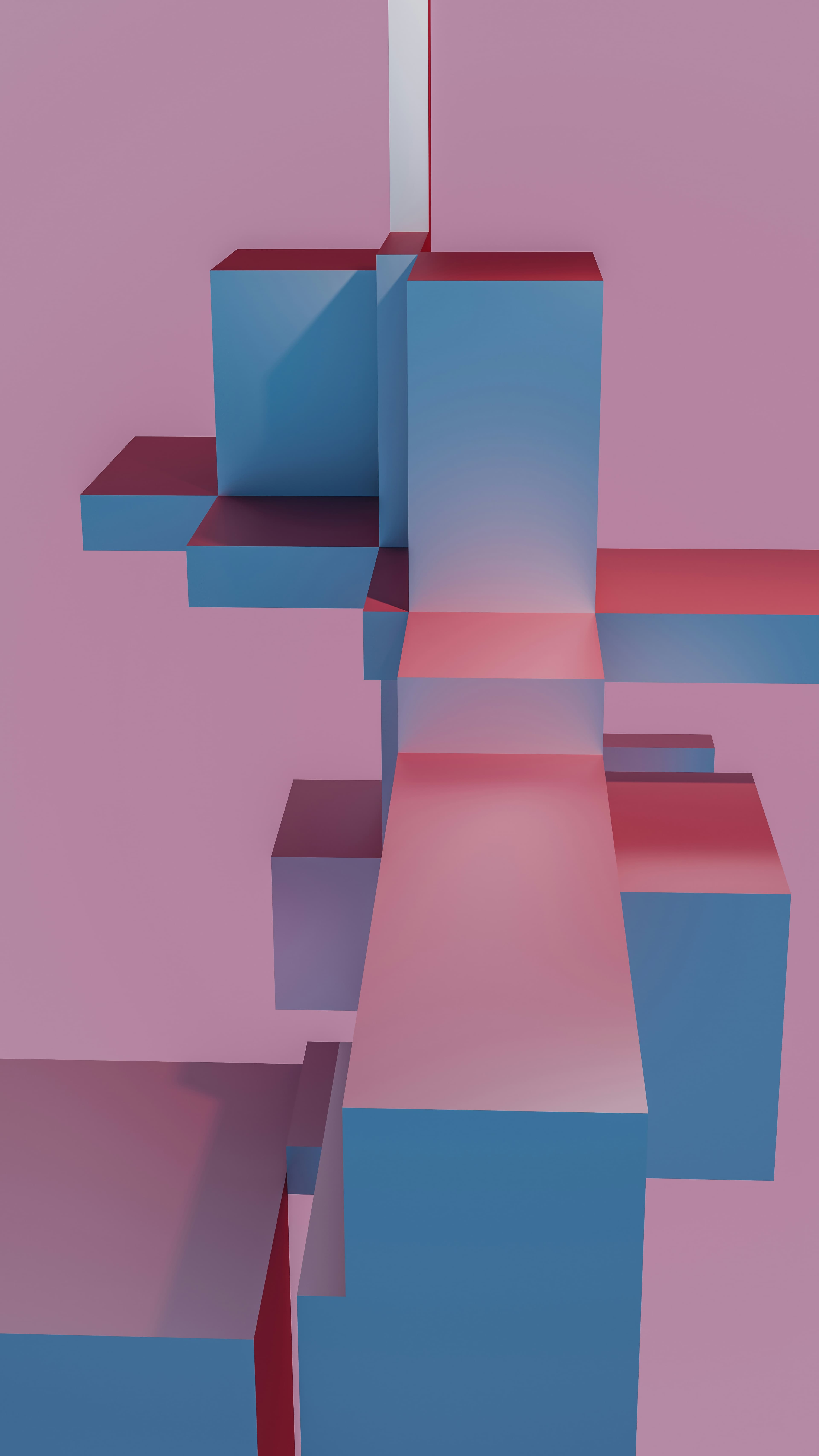Abstract 3D blocks representing layered AI systems